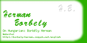 herman borbely business card