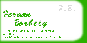 herman borbely business card